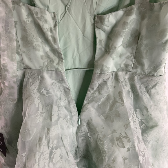 Lulus Glamorous Sweetie Sage Burnout Tie-Strap Bustier Floral Midi Dress NWT XL - Picture 9 of 14